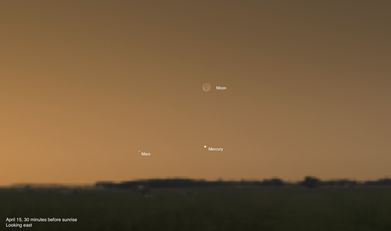 The Sky Today on Wednesday, April 15: Spot the Moon and Mercury this morning