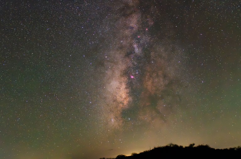 An image of the Milky Way night sky taken through a modified DSLR