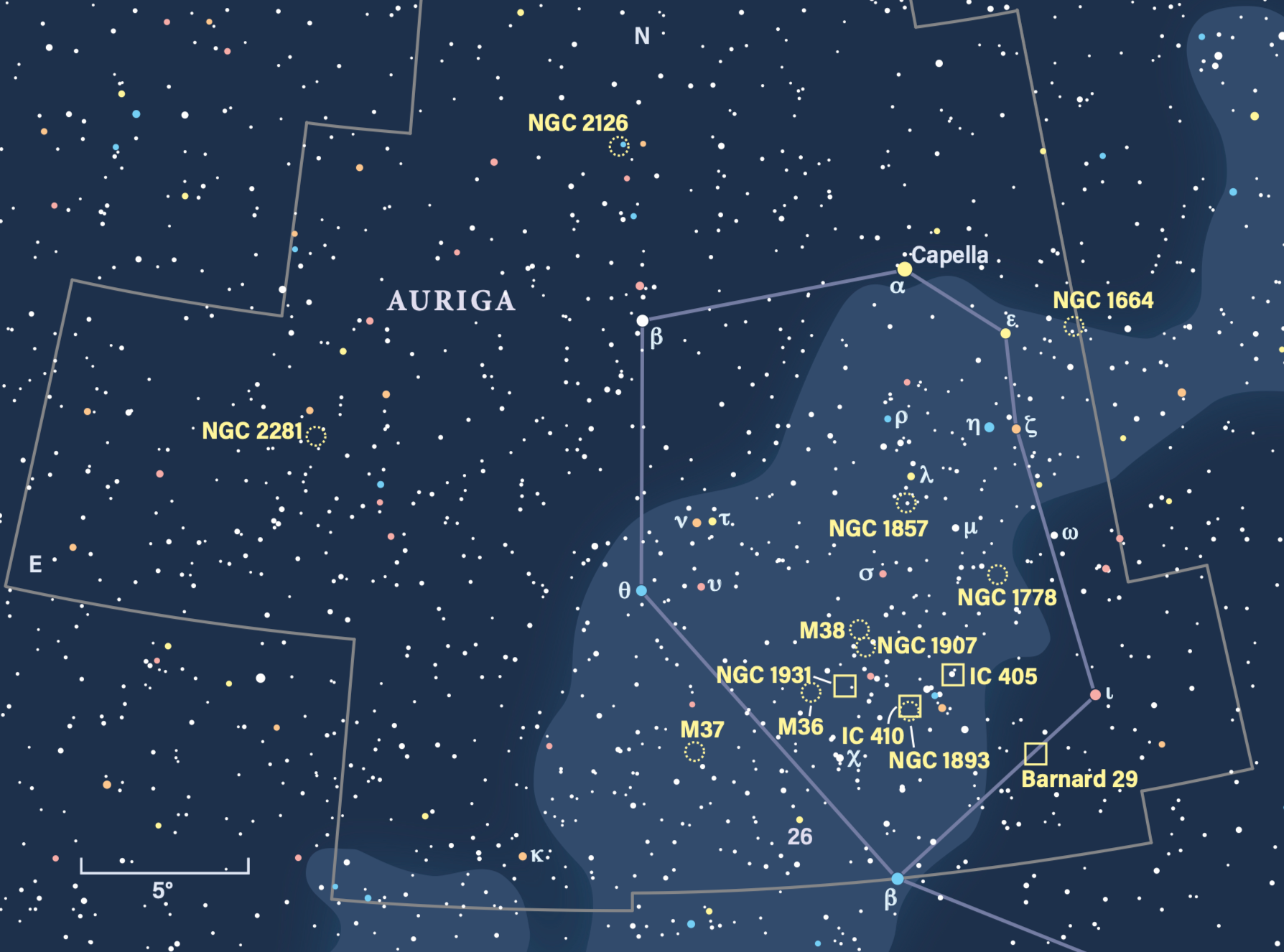 Auriga Star Chart