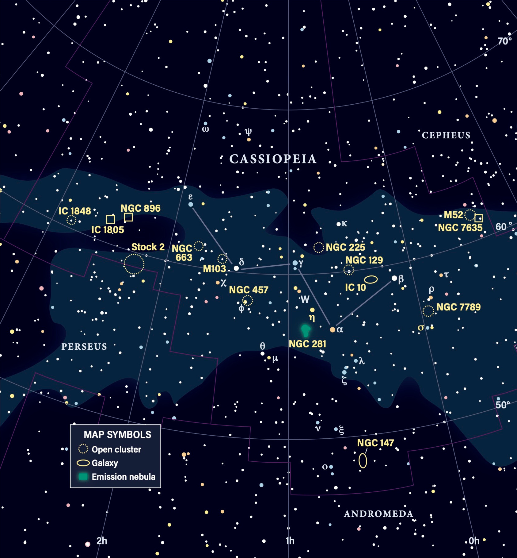 Cassiopeia Star Chart