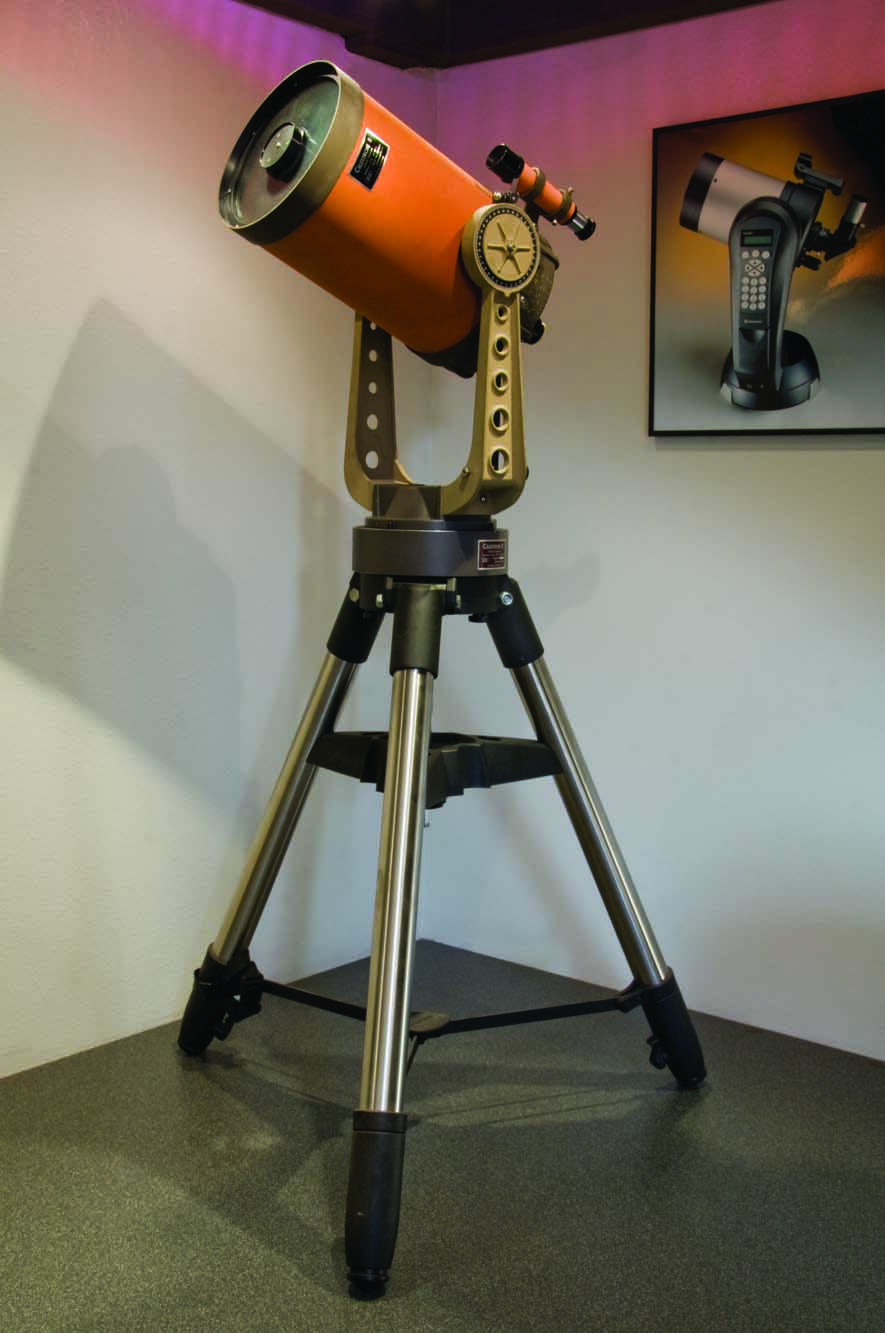 The original Celestron C8 telescope from the 1970s with orange tube