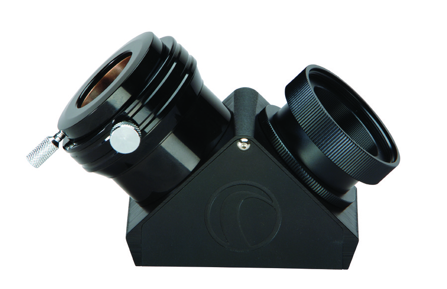 Celestron star diagonal accessory that bends light 90 degrees into the eyepiece