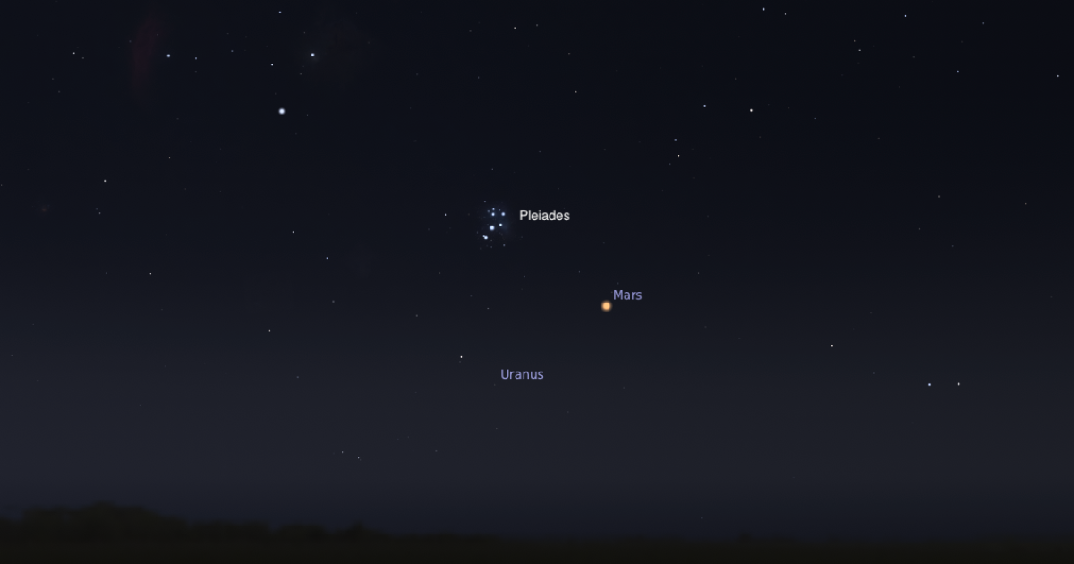Mars and Pleiades Grace Pre-Dawn Sky