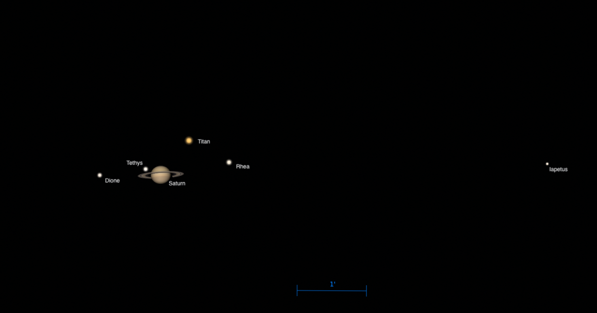 Saturn's Moons Visible in Early Morning Sky