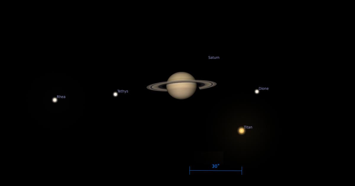 The Sky Today on Sunday, July 12: Titan sits near Saturn
