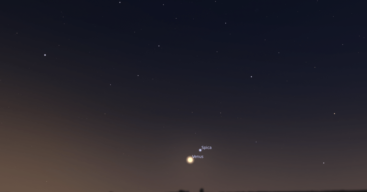 The Sky Today on Wednesday, September 2: Venus south of Spica