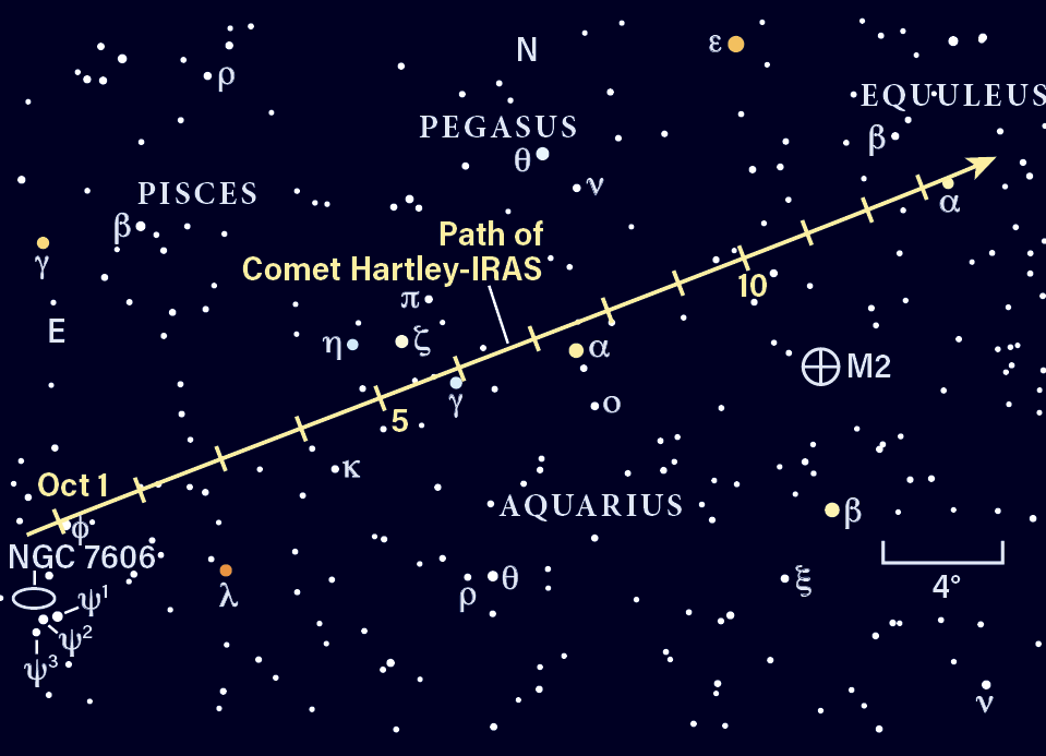 Path of Comet Hartley-IRAS in October 2026