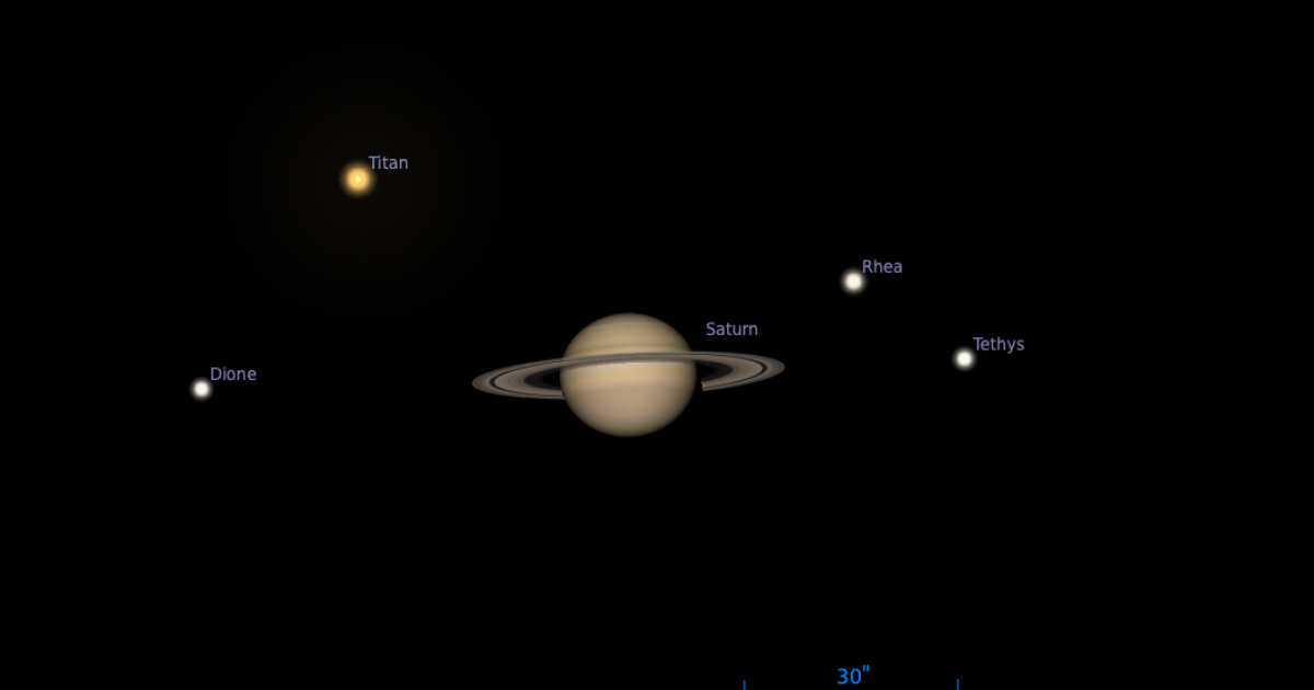 The Sky Today on Saturday, September 5: Titan near Saturn