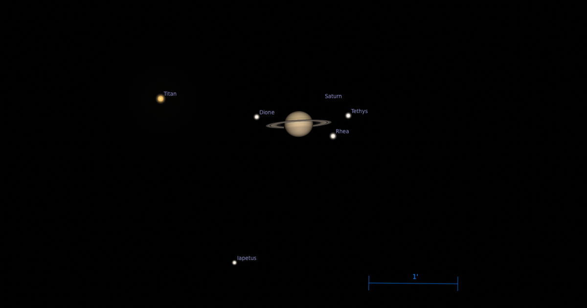 The Sky Today on Thursday, October 22: Iapetus at superior conjunction