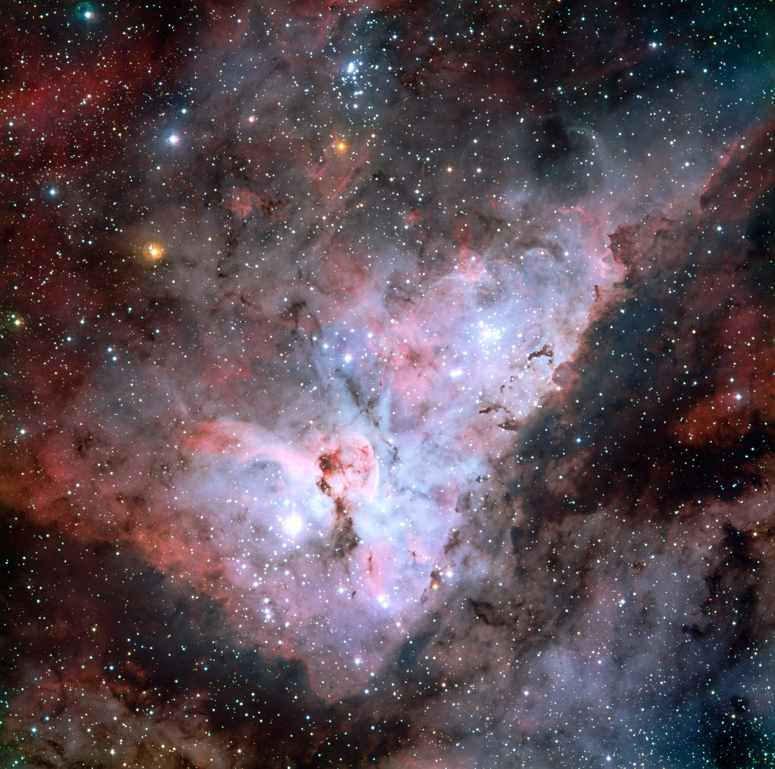 Color-composite image of the Carina Nebula.