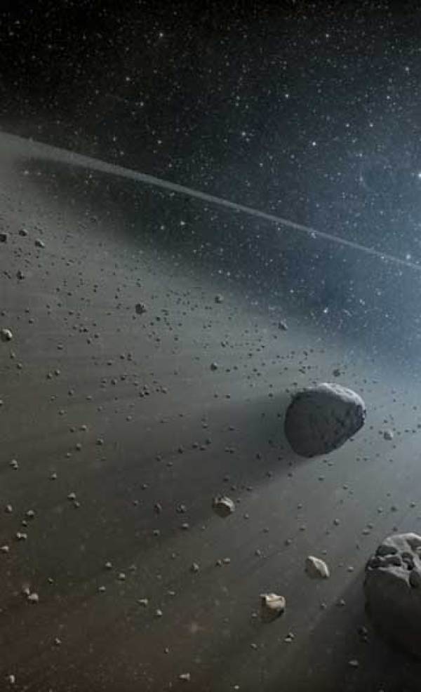 Asteroid belt illustration