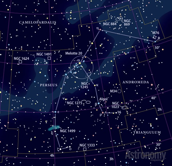 Star chart of Perseus the Hero