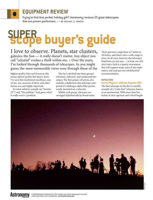 Telescope buyer's guide -- 25 scopes reviewed