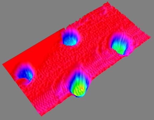 3D Color Digital Elevation Map of AFM Sample