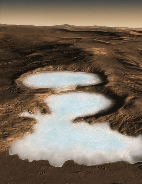 Illustration of glacier on Mars