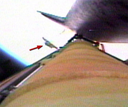 ET camera views debris