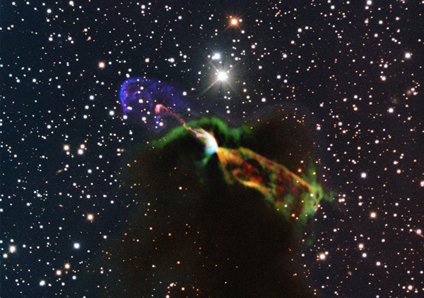 ALMA and NTT image of newborn star
