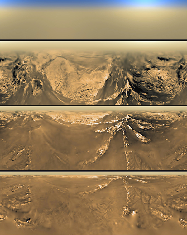 The terrain of Titan as Huygens descended