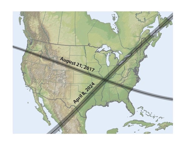 Why does the April 8 eclipse path take a stranger path than 2017?