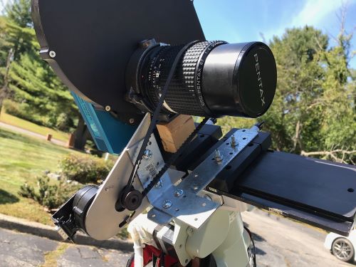 Pentax 67 200mm camera lens used in wide-field imaging setup