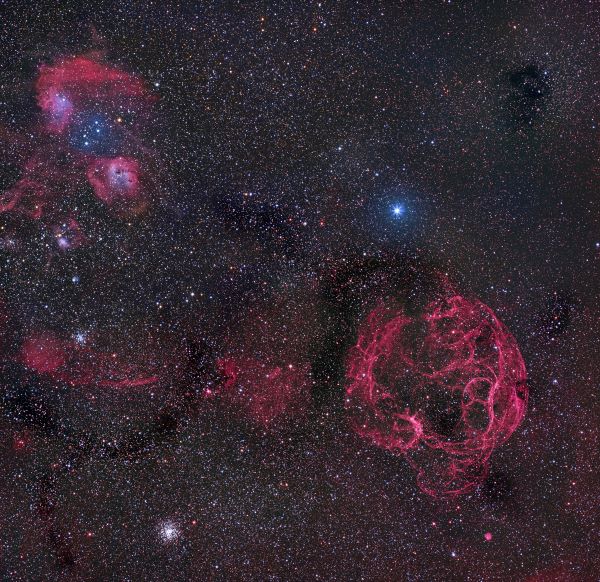 Wide-filed image of supernova remnant Simeis 147