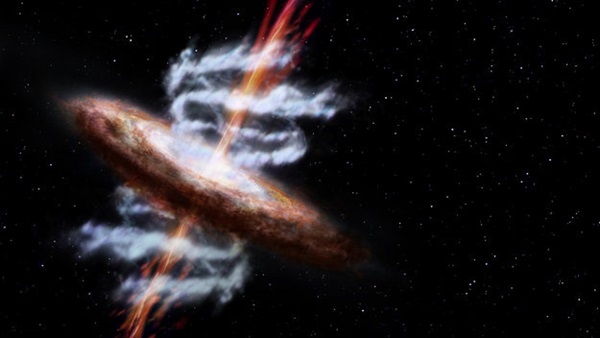 Artist's impression of an active galaxy