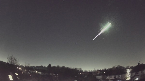 A bright fireball meteor