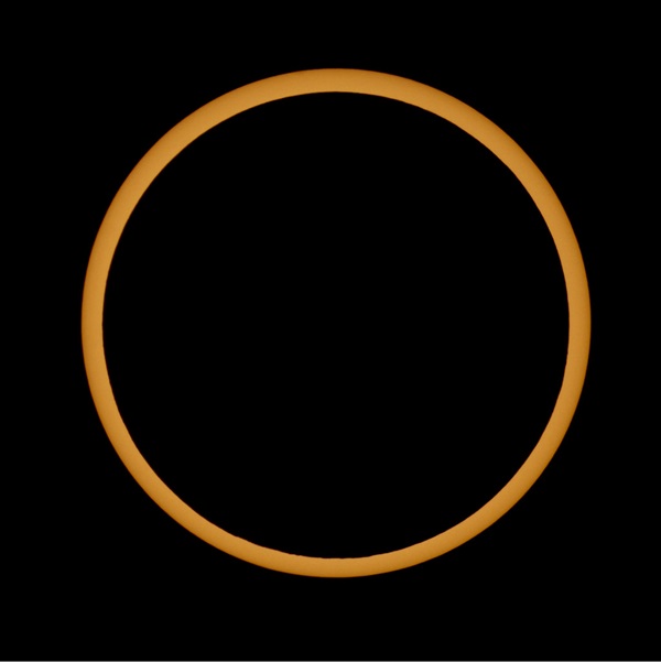 The ring of fire during an annular solar eclipse