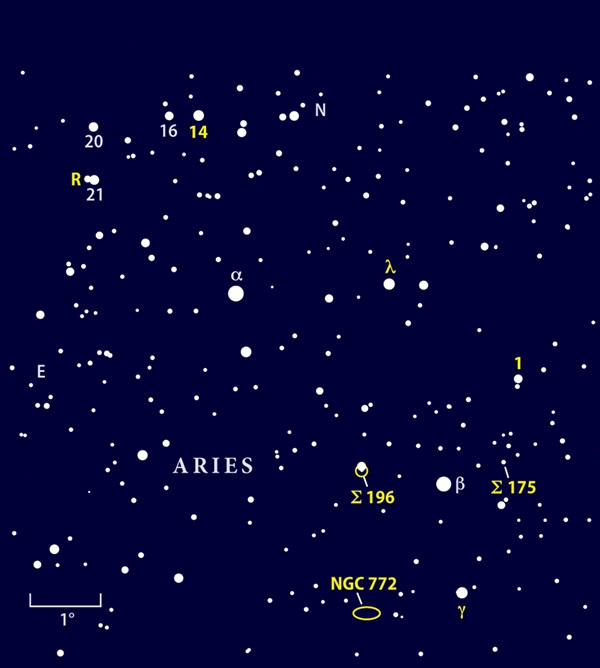 The area around Aries’ three brightest stars contain plenty of fun deep-sky treats. 
