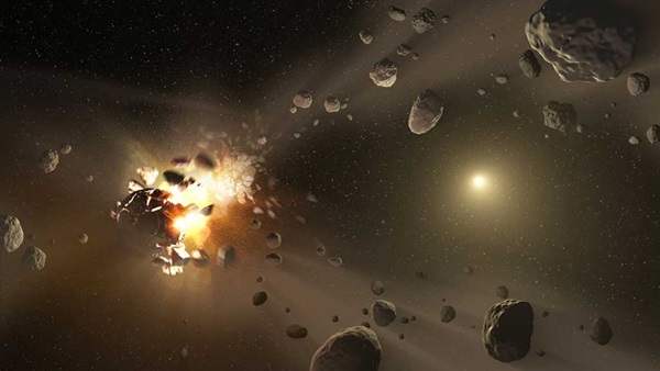 Asteroid families in the belt between Mars and Jupiter
