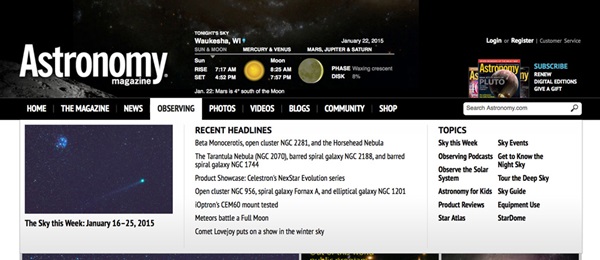 Astronomy website