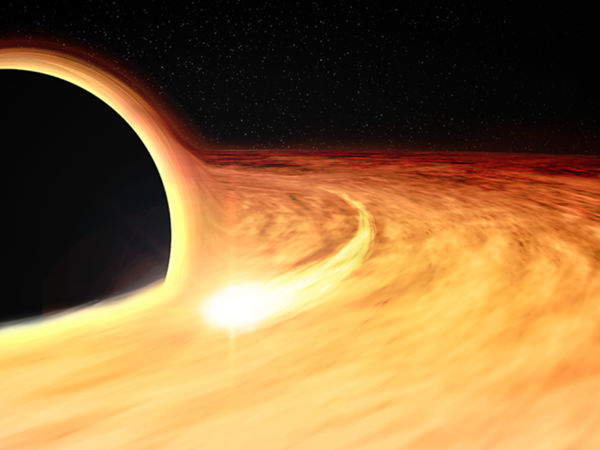 gas spinning around a black hole