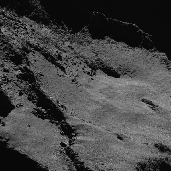 Close-up view of Comet 67P