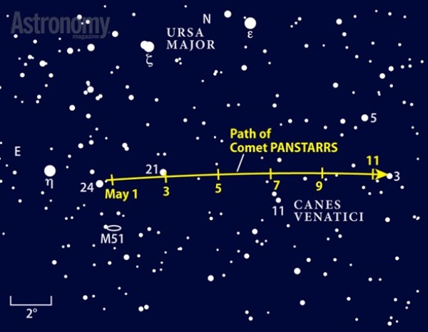 Comet PANSTARRS finder chart