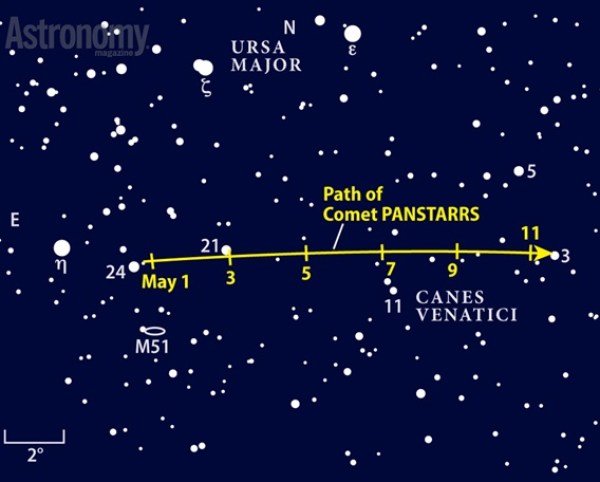 Comet PANSTARRS in northwestern Hydra