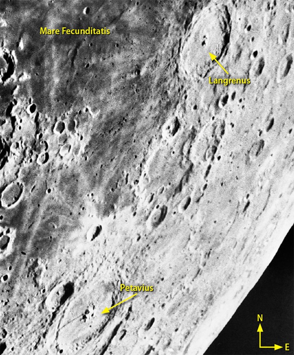 Moon craters Langrenus and Petavius