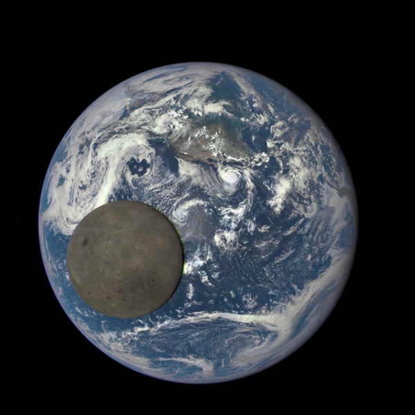 DSCOVR image of the Moon crossing Earth's face