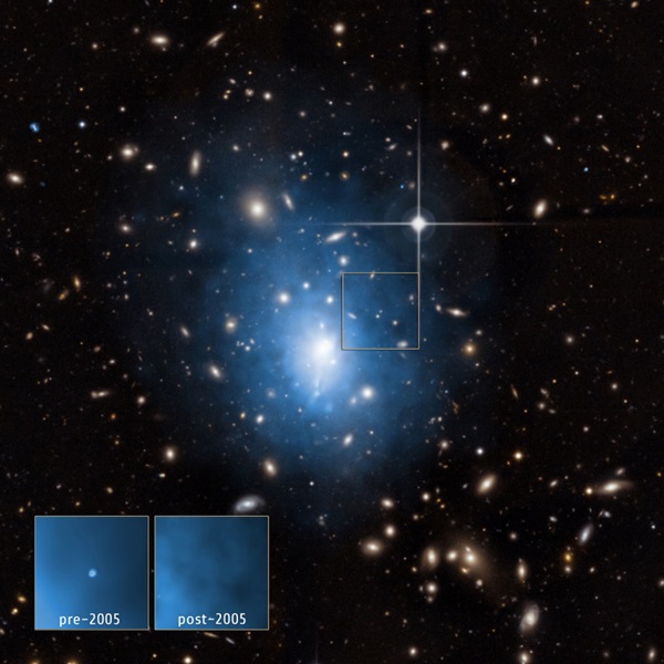 Dwarf galaxy in Abell 1795