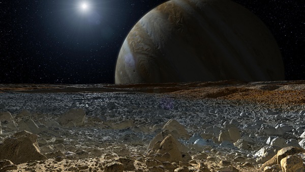Illustration of Europa and Jupiter