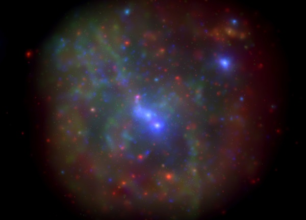 The galactic center as imaged by the Swift X-ray Telescope.