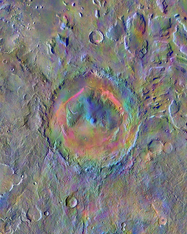 Gale crater as seen by Mars Odyssey orbiter