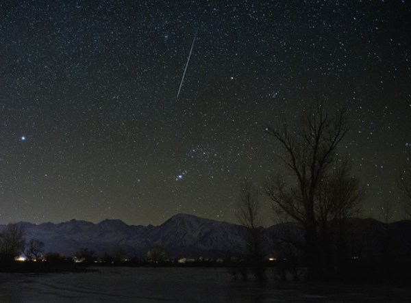Geminid meteor over California