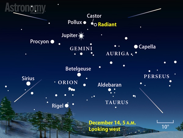 Geminid meteor shower peaks before dawn in December