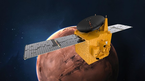 Artist's concept of Hope mission at Mars