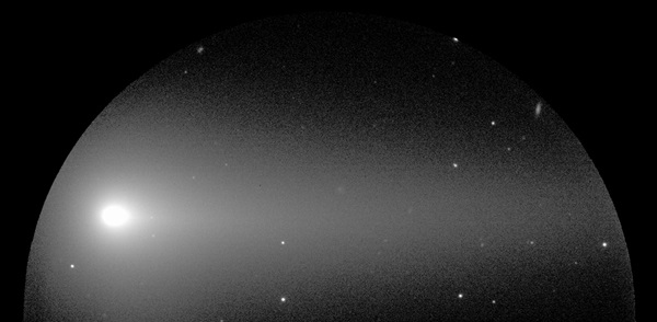 Optical image of the structures surrounding the nucleus of Comet ISON