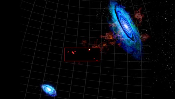 Intergalactic clouds between Andromeda and Triangulum galaxies