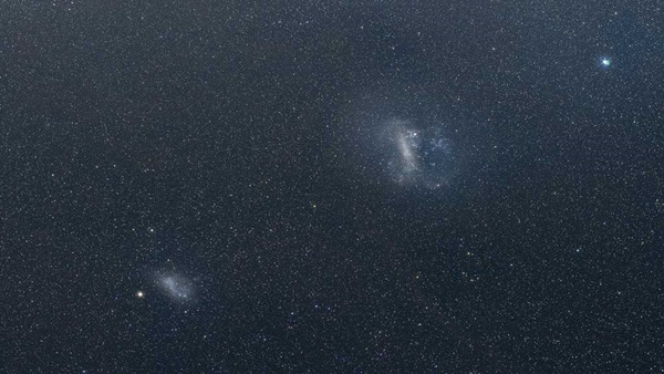 Swift mosaic showing both the Large and Small Magellanic Clouds