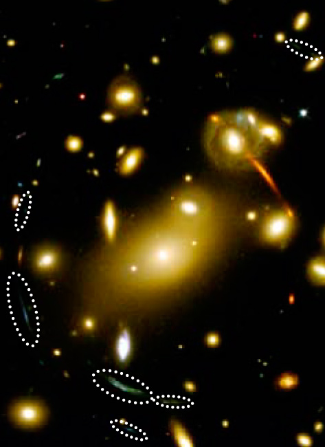 Gravitational lensing Abell 2218