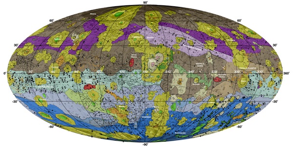 Map of Vesta