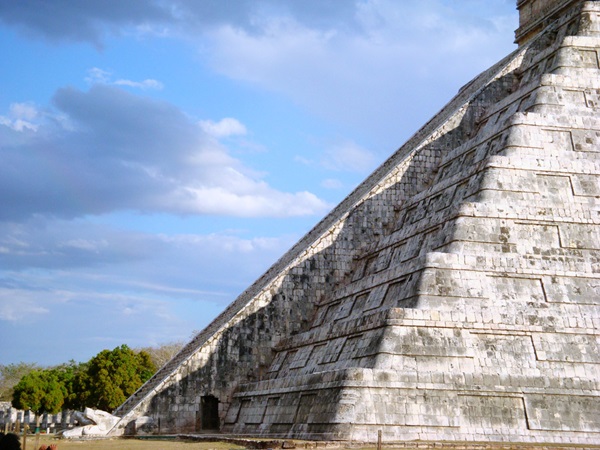 The Mayan snake god Kukulkan's shadow appears to slither down the stairs at Chichen Itza during the equinox.